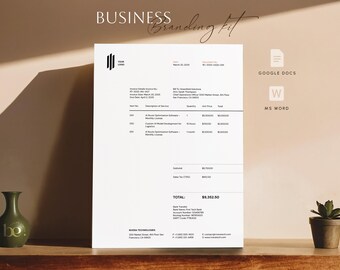 Business Branding Kit for Google Docs and Word, Editable Invoice and Letterhead Templates 2026