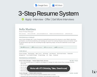 3-Step ATS Resume System (Word & Google Docs), 1 2 3 Page Resume Kit