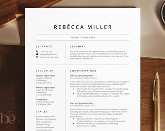 ATS Friendly Resume Template for Google Docs and Word, Minimalist CV 2026-2027