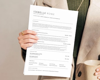 ATS Friendly Resume Template for Google Docs and Word, Minimalist CV Template 2026