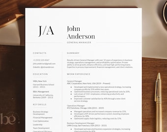 Executive Resume Template for Google Docs and Word, Modern CV 2026