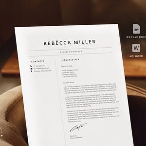 Minimalist Cover Letter for Google Docs & Word | Professional Letter Template 2025