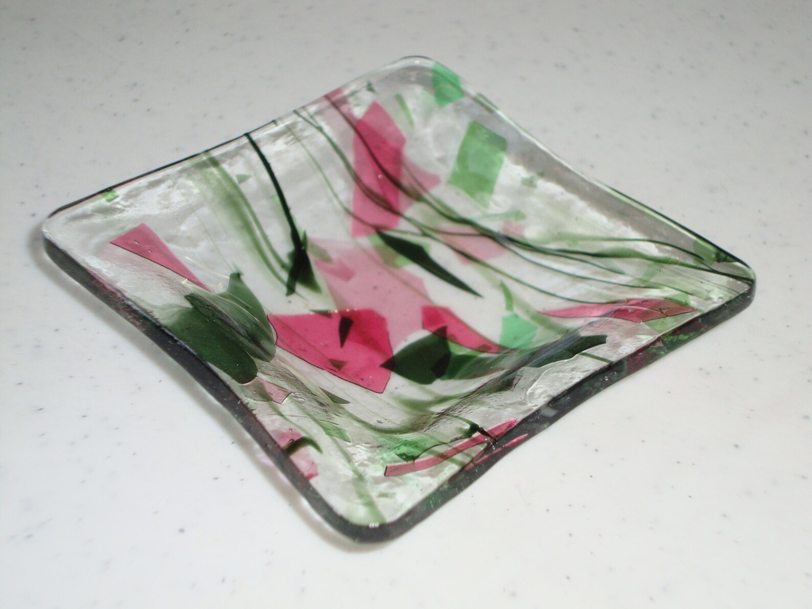 Fused Glass Confetti Dish 6214 Etsy