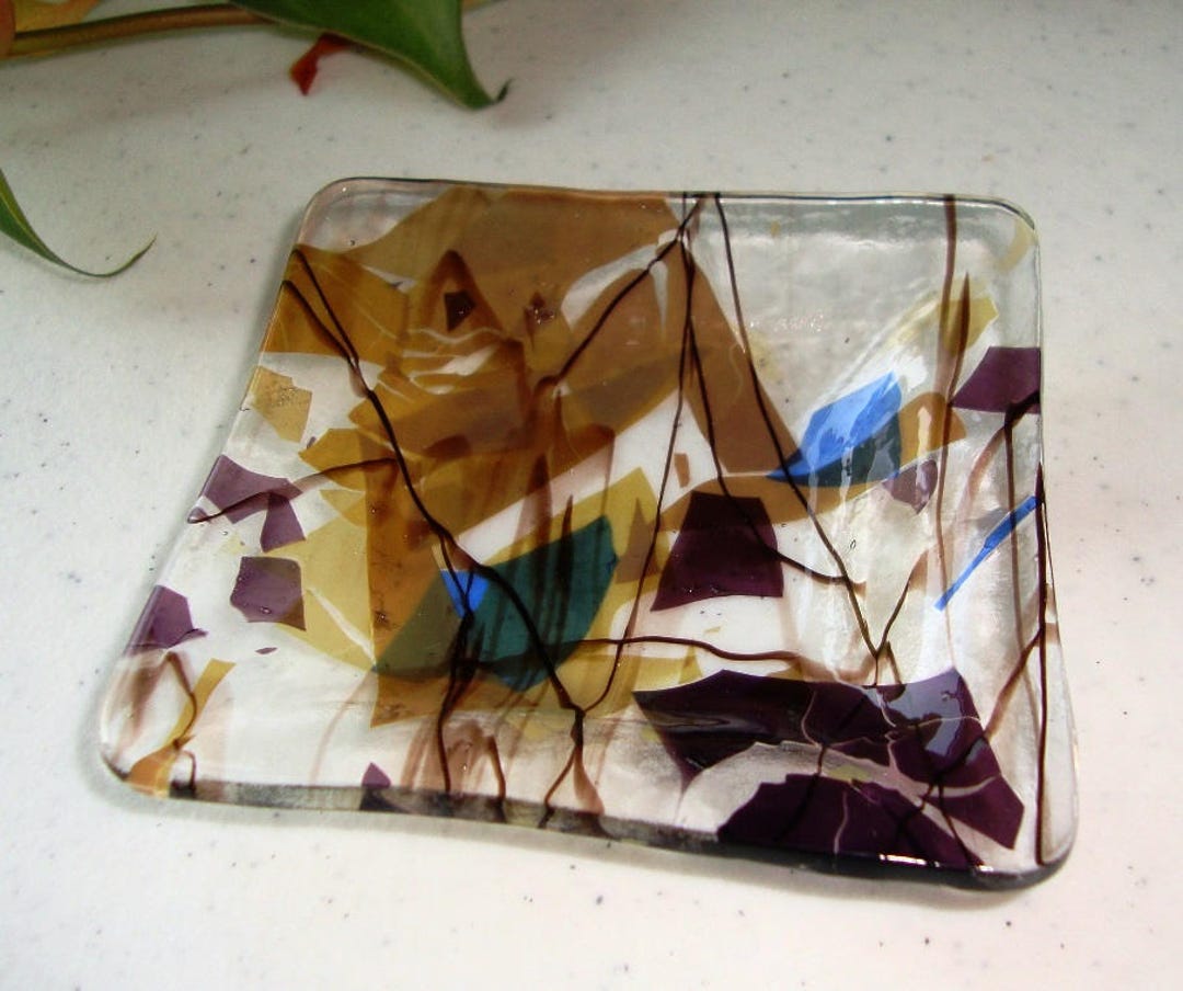 Fused Glass Confetti Dish 9141 Etsy