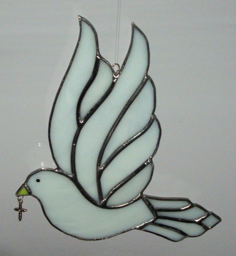 Dove Stained Glass Suncatcher Etsy