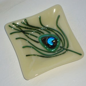 Peacock Collection - Fused Tea Bag, Ring or Trinket holder 51415