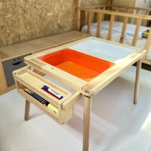 Montessori Wooden Sensory Table: Kids Activity Table with Bins