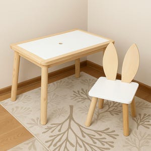 Wooden Activity Table and Chair Set – Montessori Sensory Play Furniture for Kids
