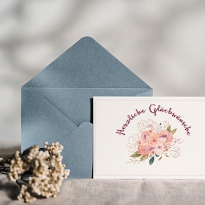 Carte d'anniversaire numérique - carte de vœux florale à imprimer - téléchargement instantané de la carte postale au format pdf et png