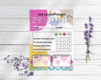 Teacher's certificate to fill out | Loving farewell gift | PDF for immediate download