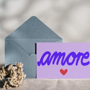 Amore – Minimalist Valentine's Day card as digital download (PDF & PNG)