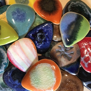 8 Handmade Ceramic Guitar Picks -Random Variety