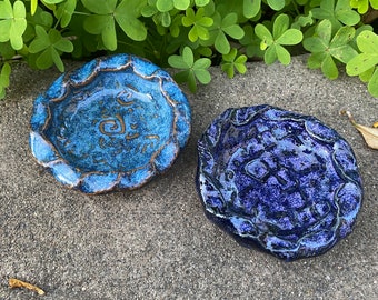 Two MINI buterfly puddlers - butterfly feeder- sky and grapes inspired, purples and blues