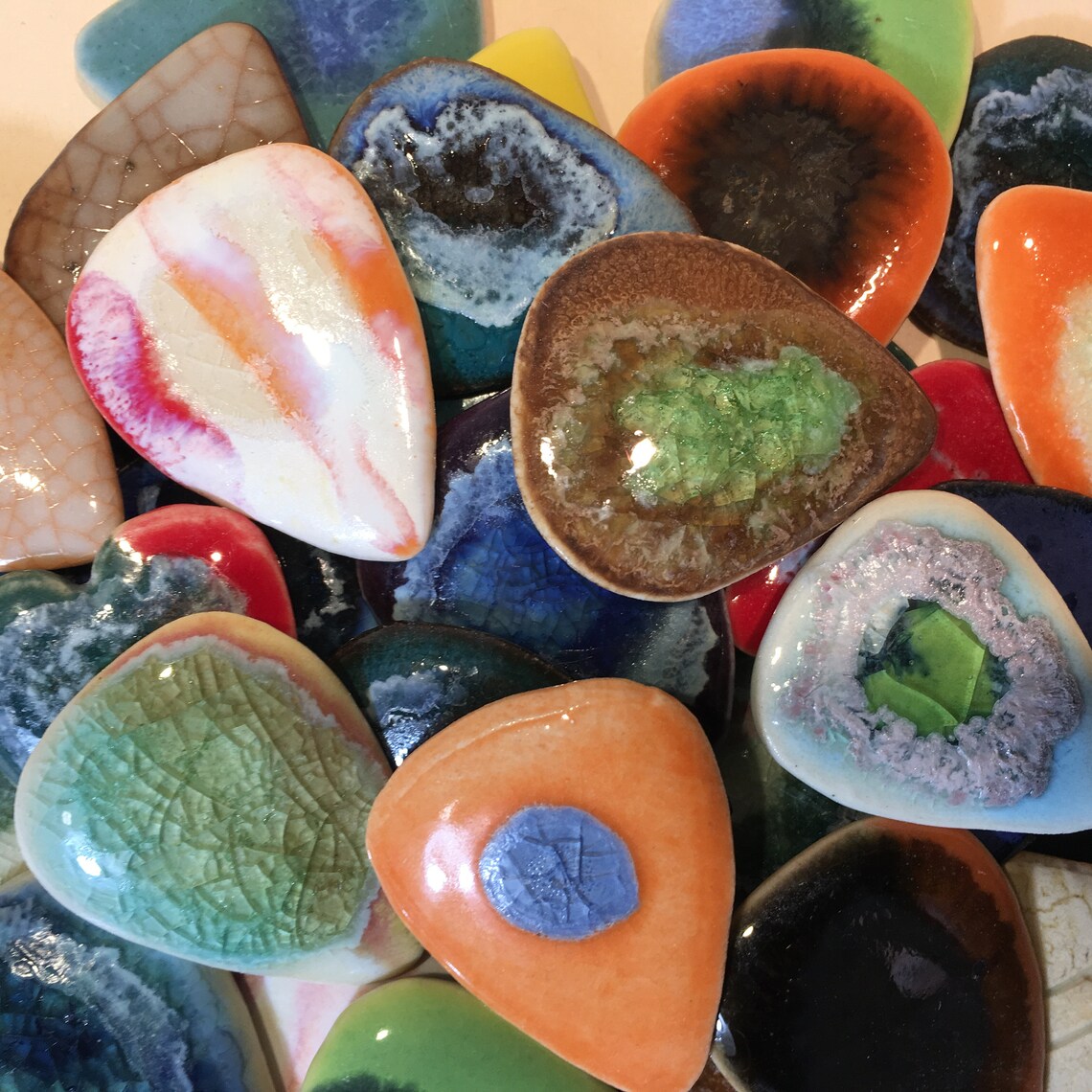 8 Handmade Ceramic Guitar Picks random Variety Etsy