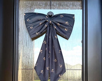 Handmade  Fabric Wreath Bow | Fall Wreath Bow | Fall Front Porch Decor | Fall Wreath