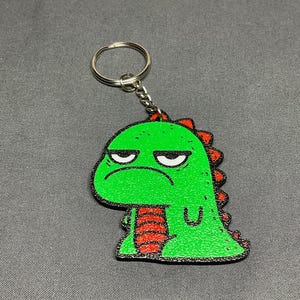 Annoyed Dino keychain