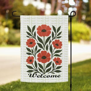Subtle Trump Flower Garden Flag, Anti Christian Nationalism Trump Fascism, Anti Trump Yard Art, Anti-Maga Garden Flag, Anti Trump Gift Flag