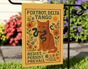 Subtle FDT Anti Trump Garden Flag, Resist Fascism, Anti Oligarchy, Anti Trump Yard Art, Anti-Maga Garden Flag, Anti Trump Gift Flag,Fdt flag