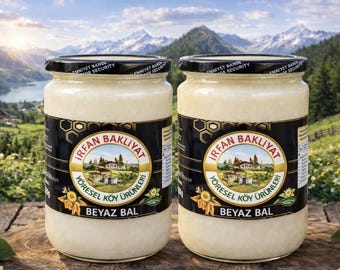 Miel blanc biologique 800 g | Miel turc naturel pur | Pot cadeau gourmand au miel cru crémeux