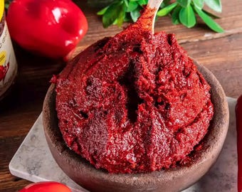Pâte de piment épicée faite main Salca turque : tartinade traditionnelle de piments forts faits maison
