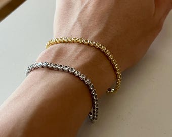 Moissanite Tennis Bracelet: Gold Plated Diamond Alternative Jewelry