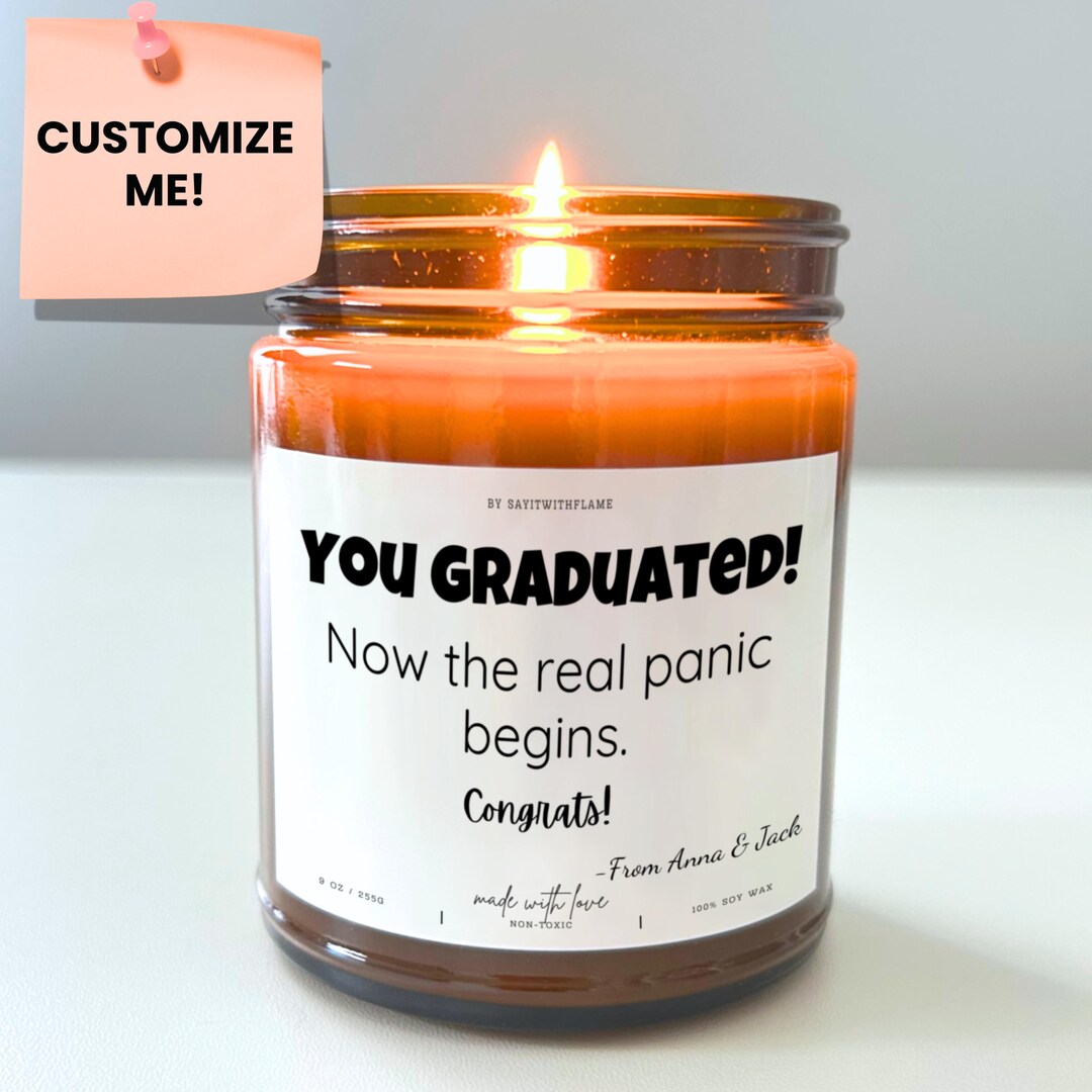 Personalized Non Toxic Candle, Custom Gift, Graduation Candle, Class of ...