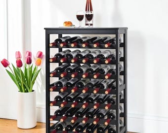 Bamboo Wine Rack Freestanding Bottle Storage Shelf Floor Display Organizer Tabletop