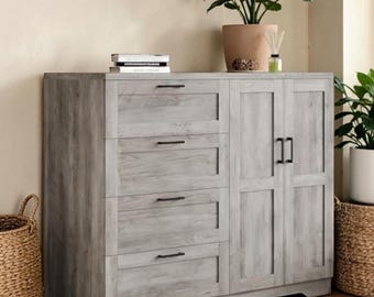 Handmade Wooden Wardrobe Armoire, 4 Drawer Bedroom Storage