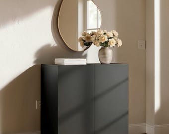 Minimalist Buffet Sideboard Cabinet with Adjustable Shelf, Modern Wood Storage Console
