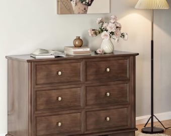 Vintage Brown Wooden Dresser Rustic Storage Cabinet Bedroom Drawer Chest