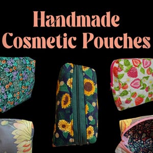Handmade Mini Cosmetics Bag (Handmade), Small Toiletry Bag, Mini Travel Bag (Handsewn) Travel Makeup And Jewelry Pouch With Zipper