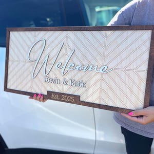 Personalisiertes Namensschild aus Holz, Holzschild für Familie, Hochzeitsgeschenk, Personalisiertes Hochzeitsgeschenk