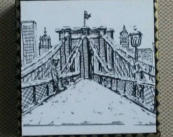 Brooklyn Bridge in Winter Art Panel