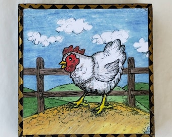 Kitsch Hen Art Panel