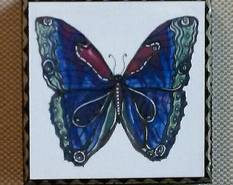 Blue Magic Butterfly Art panel