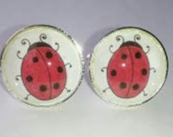 Ladybug Cufflinks. Symbols of Good Luck.