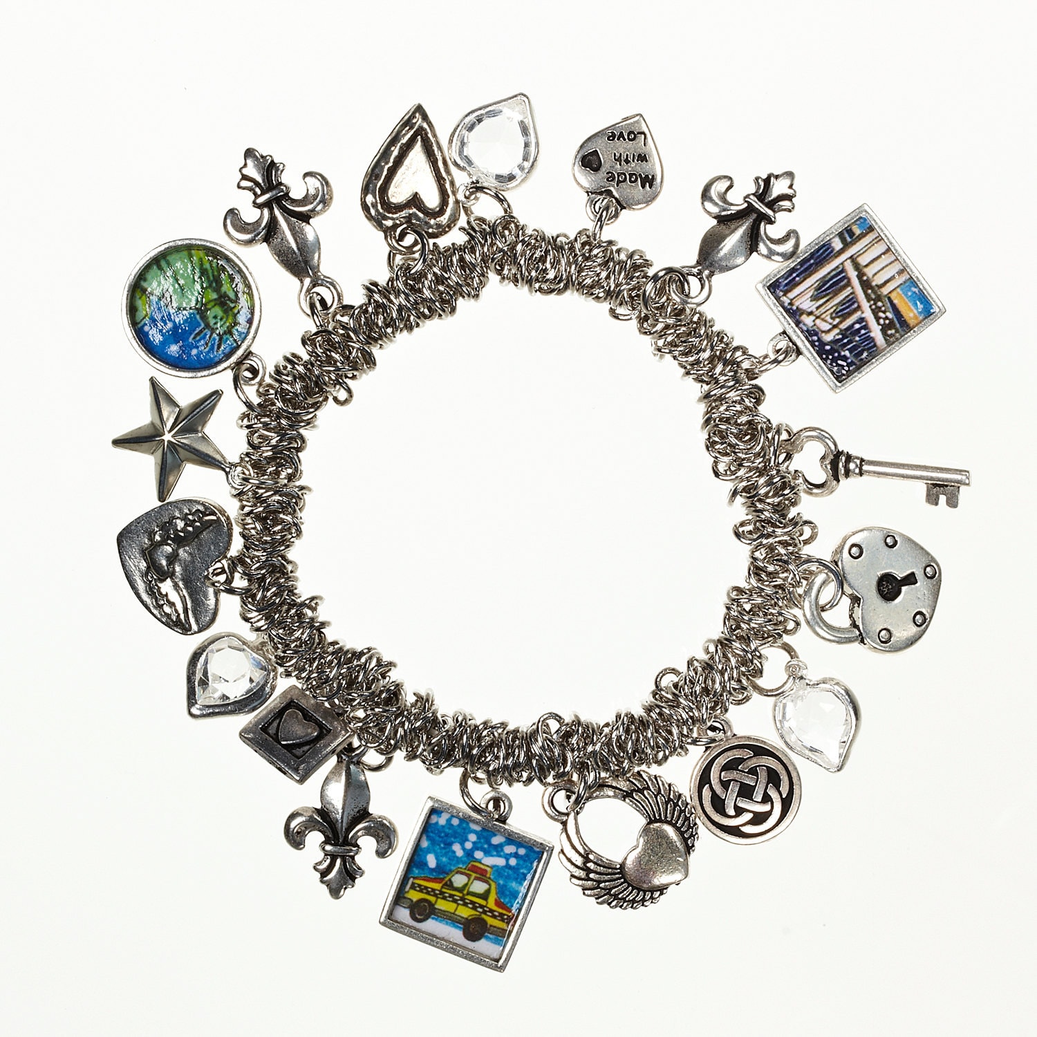 Brooklyn Bridge Charm Armband. Handgemacht in Brooklyn. Stretch Charm Armband mit all Deinen Lieblings NYC Bildern!