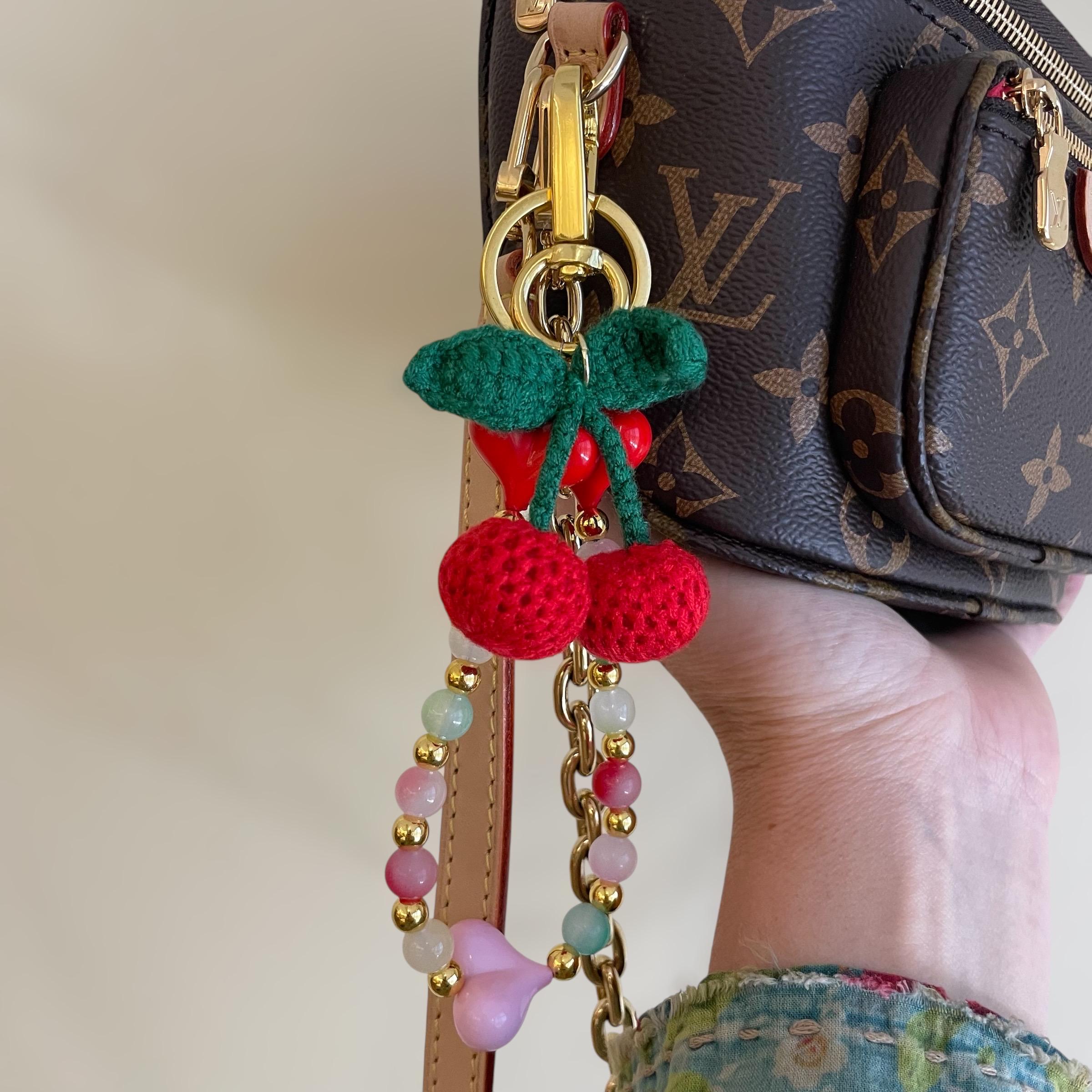 4 Portachiavi A Forma Di Ciliegia, Ciondoli Decorativi Rossi Per Borse, Accessori Regalo