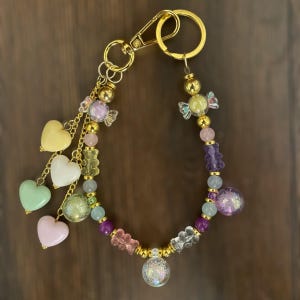 Kawaii Y2K Keychain: Gummy Bear & Heart Bag Charm
