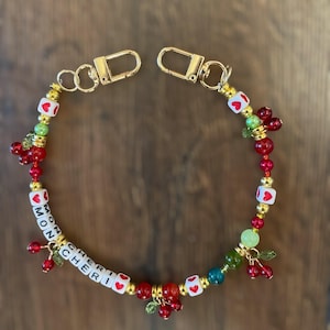 Bag Charms - “Mon Cheri” Handmade Purse Charm featuring cherry themed charms