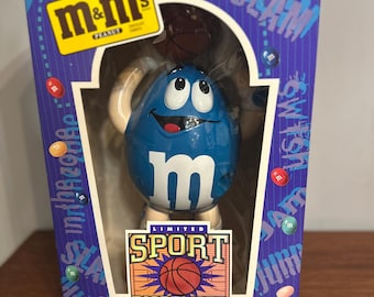 Vintage 1990's Shooting Basketball Blue M&M Candy Dispensers From