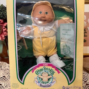 1985 Cabbage Patch Kids prematurdocka, March of Dimes-utgåva, originalförpackning