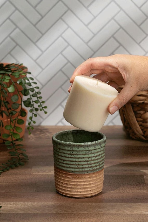 Refillable Scented Soy Candle - Sustainable | Handpoured | Handmade Ceramic Jar | Candle Gift | Non-Toxic & Phthalate-Free | Eco-friendly
