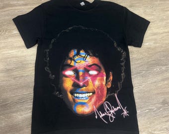 Vintage Michael Jackson Thriller 1980's Raglan White Single Stitch