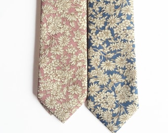 Bo - Vintage Floral Men's Tie, Skinny Tie