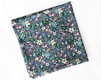 Janis - Blue Floral Pocket Square