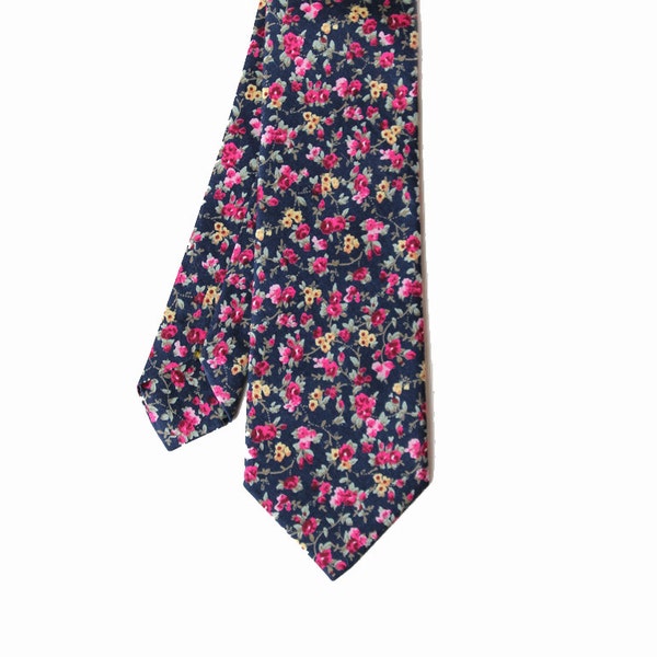 LAST TWO // Pip 01 - Navy Floral Cotton Men's Tie