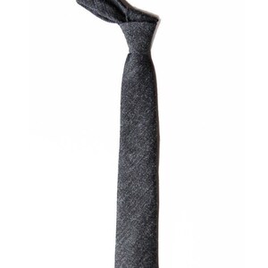 Franz Gray Wool Men's Tie, Skinny Tie image 3