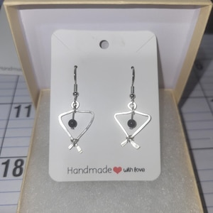 Silver and Black Dangle Earring