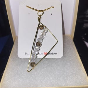 Triangle Smoky Quartz Pendant Necklace